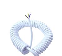 Cavo estensibile a spirale bianco a 3 conduttori, cavo restringibile 24 AWG 15 AWG, cavo telescopico estensibile da 1 metro a 10 metri, bobina retrattile(Stretch 10 Meters 22AWG 0.3mm2)