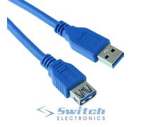 Cavo Estensione USB 3.0 Maschio a Presa Femmina In-Line Audio 50cm 1m 2m 3m 5m