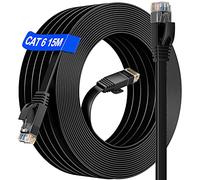 Cavo Ethernet 15 Metri, Cat 6 Cavo di Rete ad Alta Velocità Gigabit Piatto
