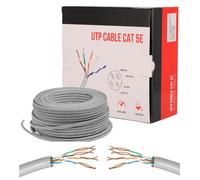 Cavo Ethernet Cat 5E da 100m Bulk Cabel, Cavo di Rete LAN Cat 5E ad Alta Velocità Per Connessione Internet Veloce 1 Gbps - 100 MHz AWG24 Cavo in Comoda Scatola | Cavo UTP CCA (100 Metri, Grigio)