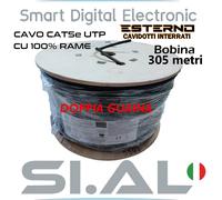 Cavo Ethernet CAT.5e nero bobina 305 metri in Rame doppia guaina interramento