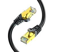 Cavo Ethernet Cat7 BIFALE Cat7 per esterni tripla schermatura SSTP 10 Gbps 600 MHz cavo patch Ethernet per modem router LAN RJ45 resistente ai raggi UV acqua sepoltura diretta rivestimento in polietilene Nero 150Feet