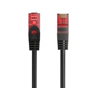 Cavo Ethernet di Rete Patch CAT 6 U/UTP, trasmissione fino a 1Gigabit, AWG 26/7, 2 Connettori RJ45. Ideale per trasmissione fibra ottica con regi Gigabit/LAN , 5m, Nero