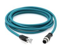 Cavo Ethernet M12 A-codato 8 poli maschio dritto a RJ45 2m schermato, compatibile con Cognex In-Sight 5000 7000 DMR 200 500 ISM1400