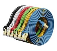 Cavo Ethernet schermato Cat 7 1,5 m (cavo di massima velocità) Cat7 piatto Ethernet Patch Cavi - Cavo Internet per modem, router, LAN, computer - Compatibile con rete Cat 5e, Cat 6