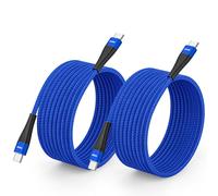 Cavo extra lungo da USB C a USB C da 4,5 m, confezione da 2 pezzi, 100 W, cavo di ricarica rapida intrecciato, cavo di tipo C per iPhone 17 Pro Max, 16/15, iPad Pro/Air/Mini, MacBook, Samsung