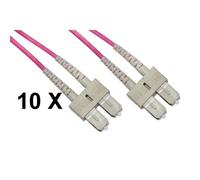 Cavo fibra ottica sc a sc multimode duplex om4 50/125 mt.1 conf.10pz - lkscsc4501e