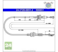 Cavo filo cambio frizione ATE per CITROEN C1 PEUGEOT 107 TOYOTA AYGO