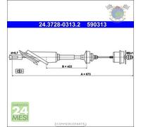 Cavo filo cambio frizione ATE per CITROEN SAXO