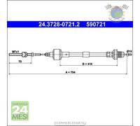 Cavo filo cambio frizione ATE per OPEL CORSA B TIGRA ##s