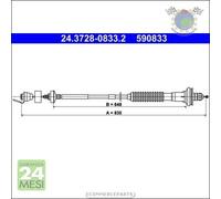 Cavo filo cambio frizione ATE per PEUGEOT 206 ##6