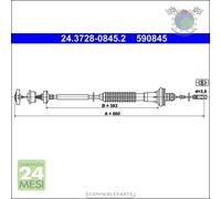 Cavo filo cambio frizione ATE per PEUGEOT 206 #be