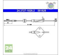 Cavo filo freno a mano ATE Anteriore per FORD FIESTA MAZDA 2