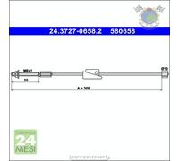 Cavo filo freno a mano ATE Anteriore per FORD FUSION FIESTA MAZDA 2
