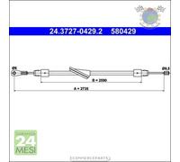 Cavo filo freno a mano ATE Anteriore per MERCEDES CLASSE CLC 350 250 230 220 20