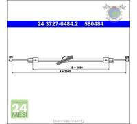Cavo filo freno a mano ATE Anteriore per MERCEDES CLASSE E 500 400 350 300 2 #dj