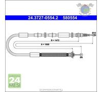Cavo filo freno a mano ATE Posteriore Dx Destro per FIAT STILO BRAVO