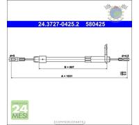 Cavo filo freno a mano ATE Posteriore Dx Destro per MERCEDES 430 420 3