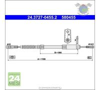 Cavo filo freno a mano ATE Posteriore Dx Destro per MERCEDES CLASSE S SEC/CL 60