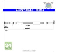 Cavo filo freno a mano ATE Posteriore Dx Destro per MERCEDES VIANO CDI 3.7 3.5
