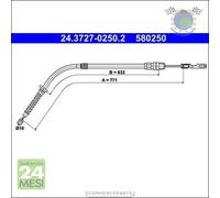 Cavo filo freno a mano ATE Posteriore Dx Destro per MINI #ck