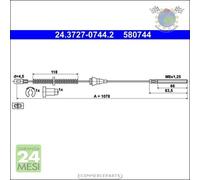 Cavo filo freno a mano ATE Posteriore Dx Destro per OPEL CORSA B TIGRA