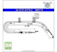 Cavo filo freno a mano ATE Posteriore Dx Destro per VW PASSAT (3B6) (3B5) (3B3)