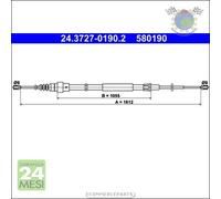 Cavo filo freno a mano ATE Posteriore per AUDI TT #ca