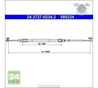 Cavo filo freno a mano ATE Posteriore per BMW 1 E88 135 125 123 120 118 E87 130