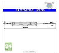 Cavo filo freno a mano ATE Posteriore per BMW Z3 E36 3.0 2.8 2.2 2.0 1.9 M