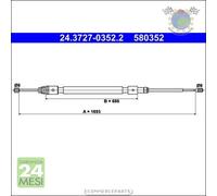 Cavo filo freno a mano ATE Posteriore per CITROEN C3 I #c6