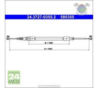 Cavo filo freno a mano ATE Posteriore per CITROEN C4