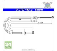 Cavo filo freno a mano ATE Posteriore per DACIA SANDERO