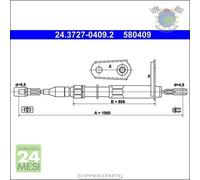 Cavo filo freno a mano ATE Posteriore per MERCEDES CLASSE E 500 420 320 300 280