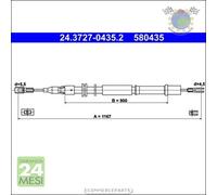 Cavo filo freno a mano ATE Posteriore per MERCEDES CLASSE V 280 230 220 200 VIT