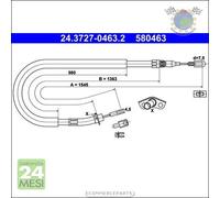 Cavo filo freno a mano ATE Posteriore per MERCEDES SPRINTER 316 314 313 312 #dg
