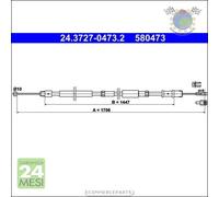 Cavo filo freno a mano ATE Posteriore per MERCEDES SPRINTER 424 419 418 416 415