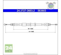 Cavo filo freno a mano ATE Posteriore per OPEL MOVANO B RENAULT MASTER #kg