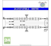 Cavo filo freno a mano ATE Posteriore per OPEL VECTRA C SIGNUM 2