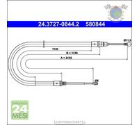 Cavo filo freno a mano ATE Posteriore per PEUGEOT 407