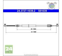 Cavo filo freno a mano ATE Posteriore per RENAULT TWINGO #f9