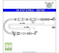 Cavo filo freno a mano ATE Posteriore Sx Sinistro per MITSUBISHI CARISMA