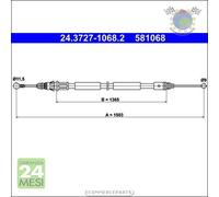 Cavo filo freno a mano ATE Posteriore Sx Sinistro per NISSAN PRIMASTAR OPEL VIV