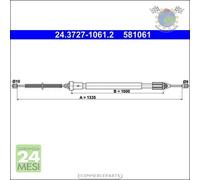 Cavo filo freno a mano ATE Posteriore Sx Sinistro per RENAULT THALIA CLIO #gh