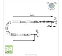 Cavo filo freno a mano Bosch Posteriore Dx Destro per VW TRANSPORTER #gi