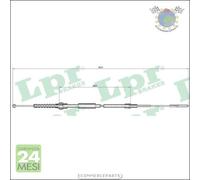 Cavo filo freno a mano LPR per VW GOLF III CORRADO VENTO