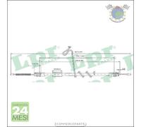 Cavo filo freno a mano LPR Posteriore Dx Destro per FORD TRANSIT #07