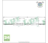 Cavo filo freno a mano LPR Posteriore per VW PASSAT (33B) (32B) SANTANA