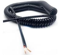 cavo flessibile Cavo a molla 2 nuclei da 1,5 mm quadrato elasticizzato da 1,25 metri a 9 metri cavo di alimentazione retrattile a spirale cavo estensibile connettore di estensione(Size:Stretch 1.25 me