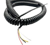 Cavo Flessibile di Alimentazione Resistente al Freddo a Spirale Nero 20 AWG - 4 Fili Con Connettore di Estensione (Allungabile Fino a 1,25 Metri)